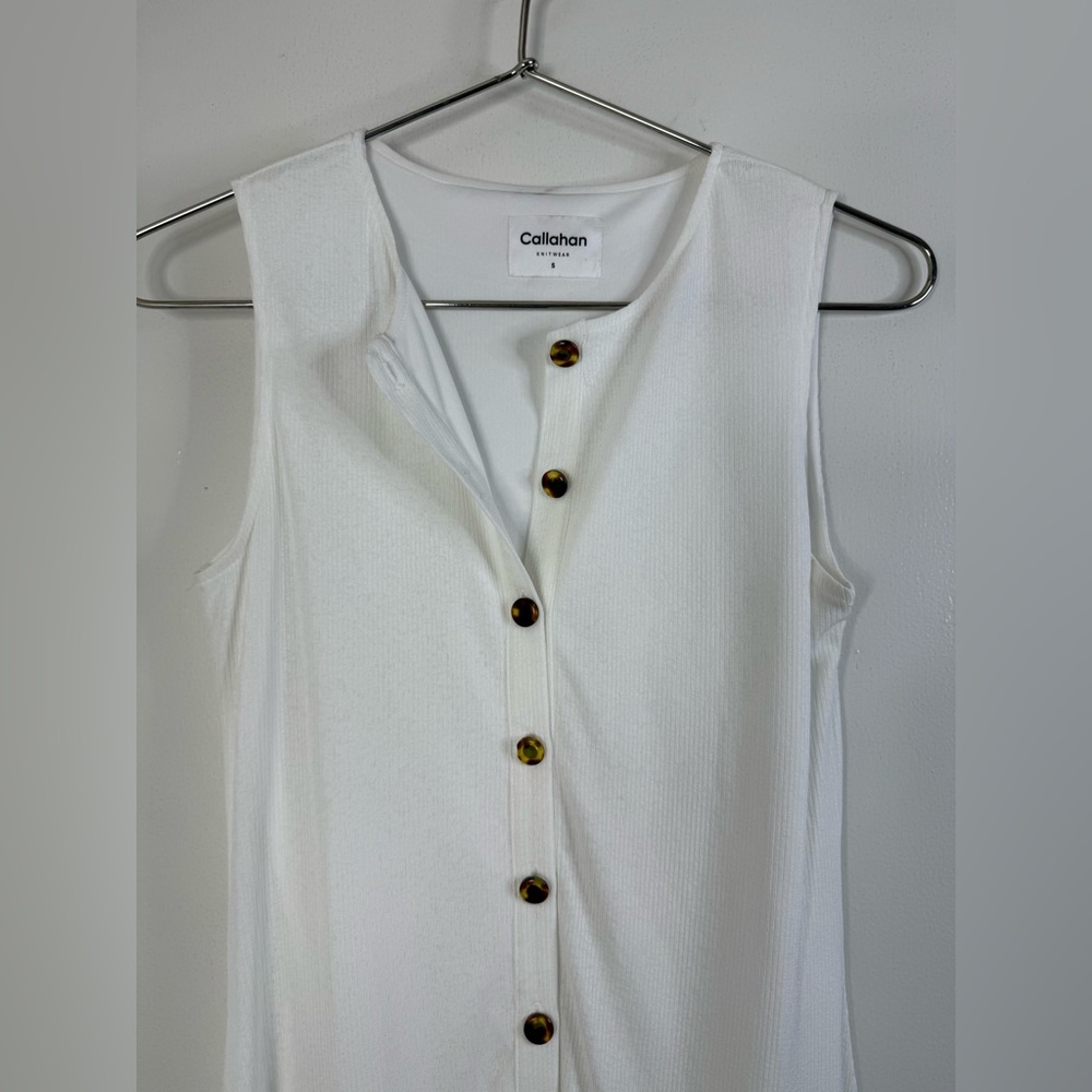 Callahan, Revolve, Mira white sleeveless button down, knit, midi, maxi dress S - Picture 9 of 9